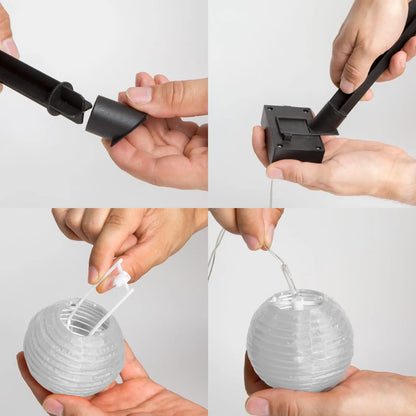 Sir 10 lampioane solare LED alb rece 3.7m Garden of Eden 11227