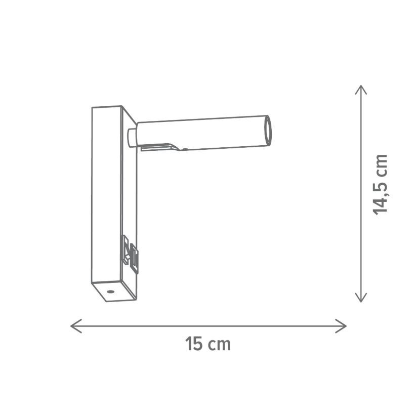 Aplică LED SMARTY B și W Klausen negru și alb, iluminat de accent minimalist, dormitor sau hol modern
