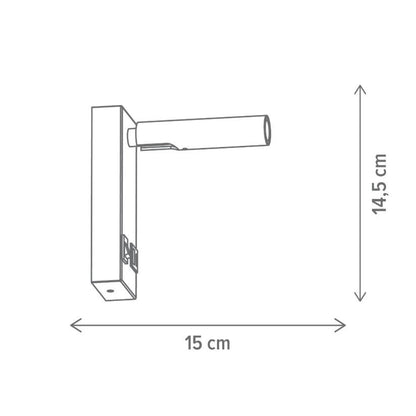 Aplică LED SMARTY B și W Klausen negru și alb, iluminat de accent minimalist, dormitor sau hol modern
