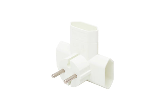 Soclu EURO x3 distribuitor T alb montare incastrata Home TPF3E