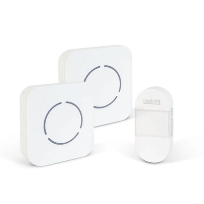 Sonerie fara fir Kinetic fara baterii 1 buton +2 receptoare alb delight 55331WH-2