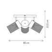 Spot OBSCUR PL3, KL163026, 3xE27, negru - eVoltaSmart