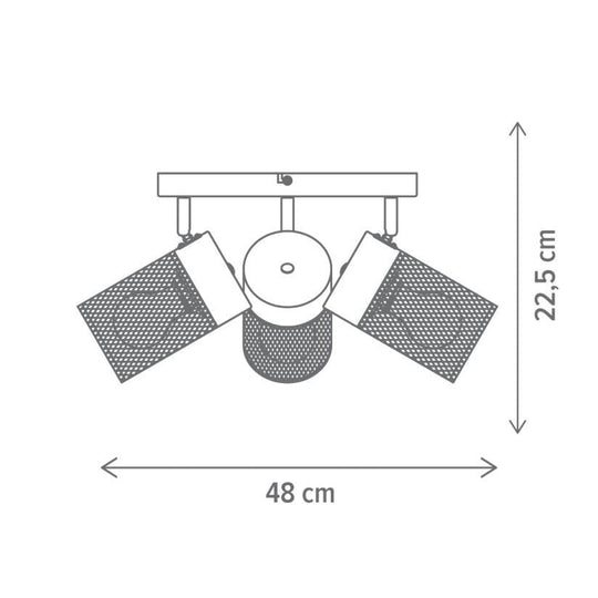 Spot OBSCUR PL3, KL163026, 3xE27, negru - eVoltaSmart