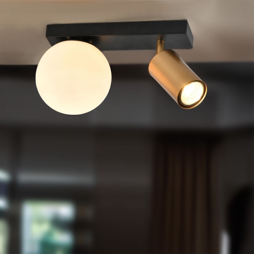 Aplica perete Klausen Spoty AP2 KL162015 alama negru vedere frontala iluminat accent ambiental interior
