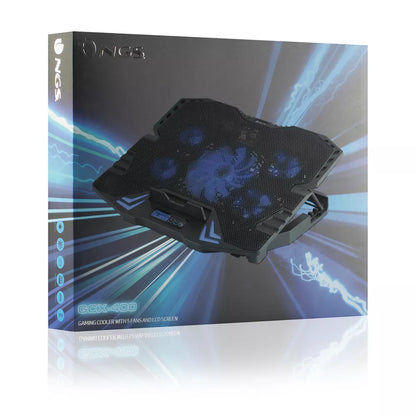 Stand cu sistem de racire pentru notebook gaming 5 ventilatoare si ecran LCD NGS