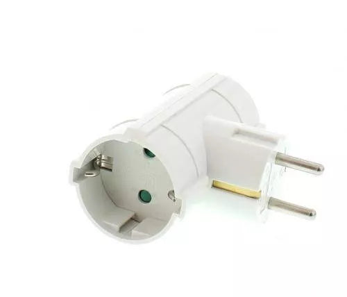 Stecher dublu cu contact protectie 2x SCHUKO laterale Well