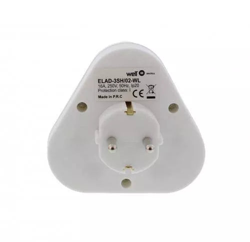 Stecher triplu cu contact protectie 3x Schuko Well