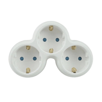 Stecher triplu Technik TP3 cu contact protectie 3x Schuko 16A 3500W alb