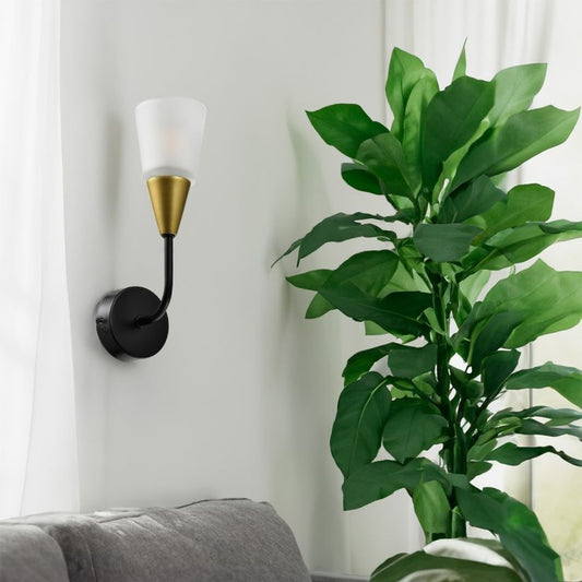 Aplică clasică STORM AP1 Klausen colecția Essential, design sofisticat alb auriu negru, iluminat hol sau dormitor
