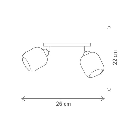Aplica perete SUNDRE AP2 Klausen design modern alb negru abajur textil - detaliu lateral
