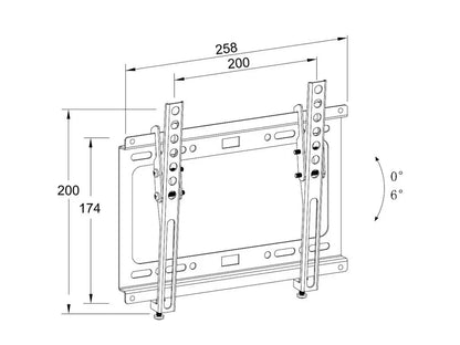 Suport TV LCD de perete 13-43" inclinabil Well TVS-LCD-TL43-WL