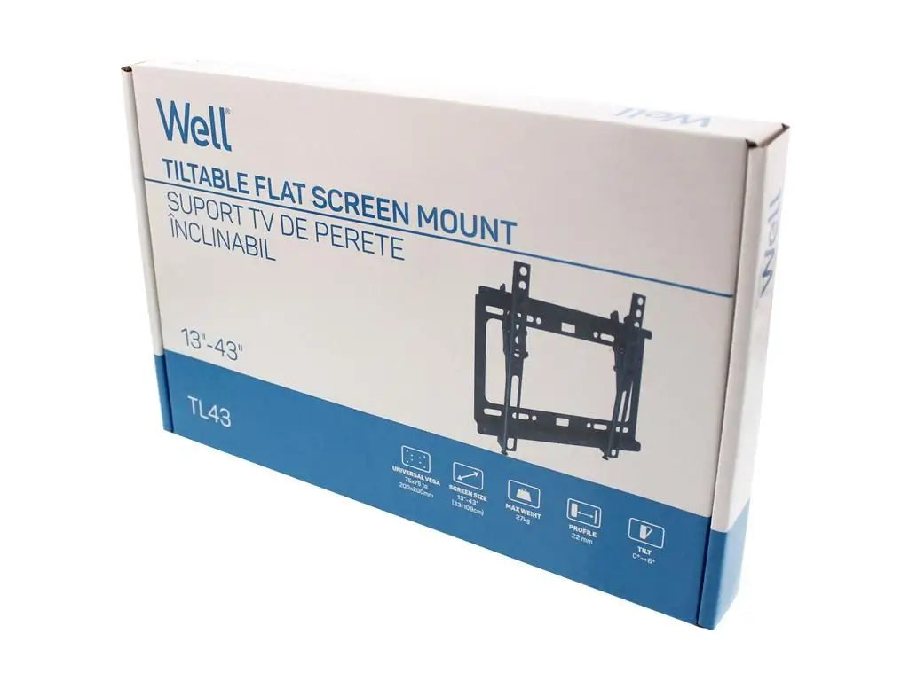 Suport TV LCD de perete 13-43" inclinabil Well TVS-LCD-TL43-WL