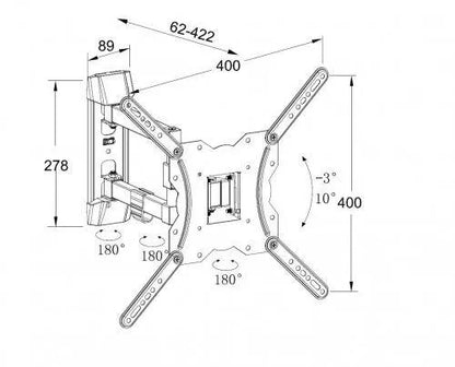 Suport TV LCD de perete 23-55 inch reglabil 3 brate cablu HDMI solutie de curatat Well