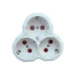 Triplu stecher 3x SCHUKO 3500W 16A alb/rosu VE12001 LAVA Sokets