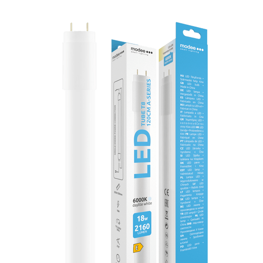 Tub LED T8 18W 2160lm 1200mm lumina rece 6000K Modee ML-T8G6000K1200-18WA
