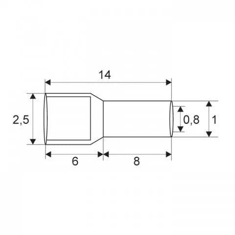 Varf terminal cablu de 0.5 mm alb