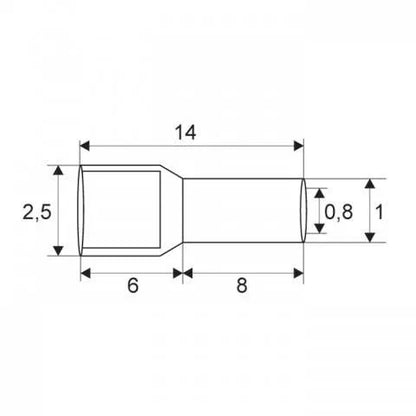 Varf terminal cablu de 0.5 mm alb