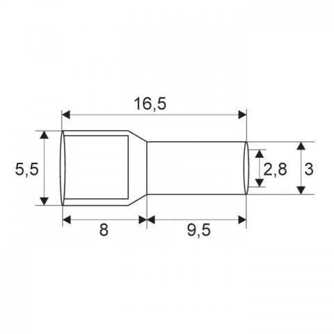 Varf terminal cablu de 4 mm gri