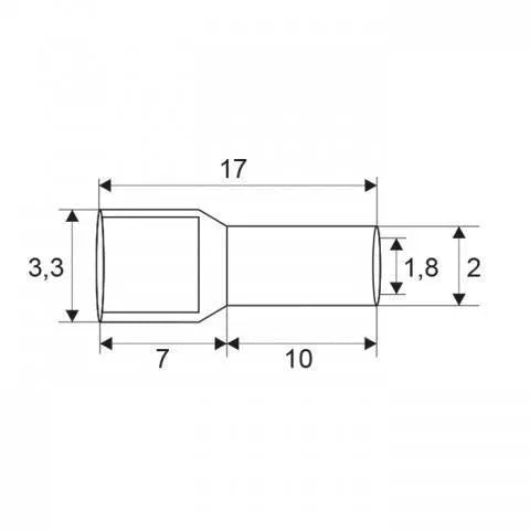 Varf terminal pentru cablu 1.5 mm 10mm negru
