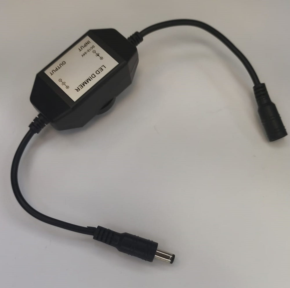Variator tensiune 12-24V 2A LED DIMMER montaj pe fir cu mufa alimentare Mama / Tata 5.5x2.1 mm