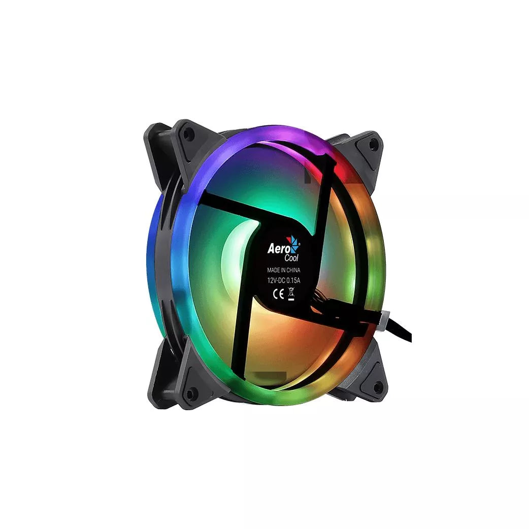 Ventilator Aerocool Duo 140x140x25mm iluminare aRGB rulmenti de tip Hydraulic Bearing 1000 RPM