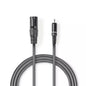 XLR-RCA audio cablu XLR 3pini tata - RCA tata 1.5m Gri NEDIS