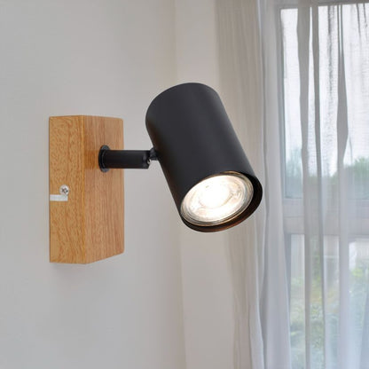 Aplică decorativă ZINNIA AP1 Klausen negru natur, colecția Industrial, iluminat de accent hol sau dormitor
